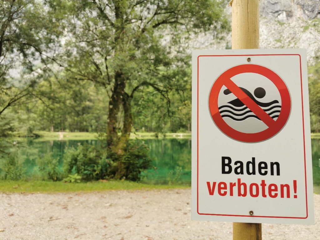 Bluntausee baden? Das ist verboten und wird sogar von der Polizei kontrolliert