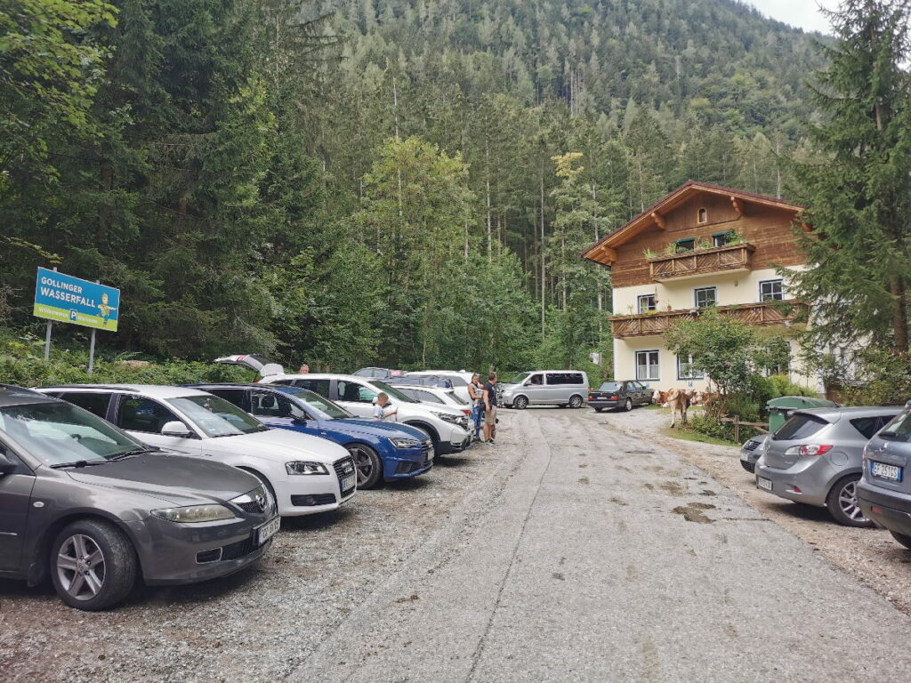 Kostenlos am Gollinger Wasserfall parken - auf dem P1